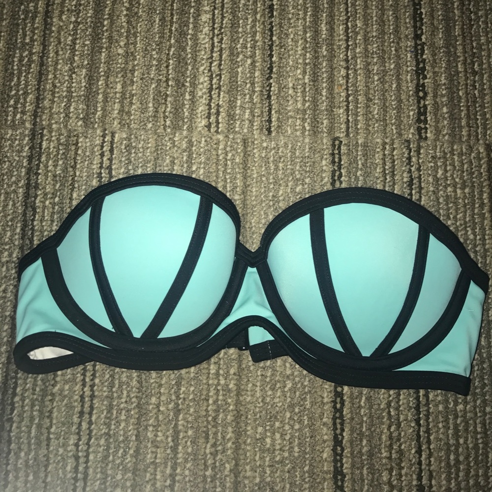 Blue Victoria Secret Strapless Swimsuit